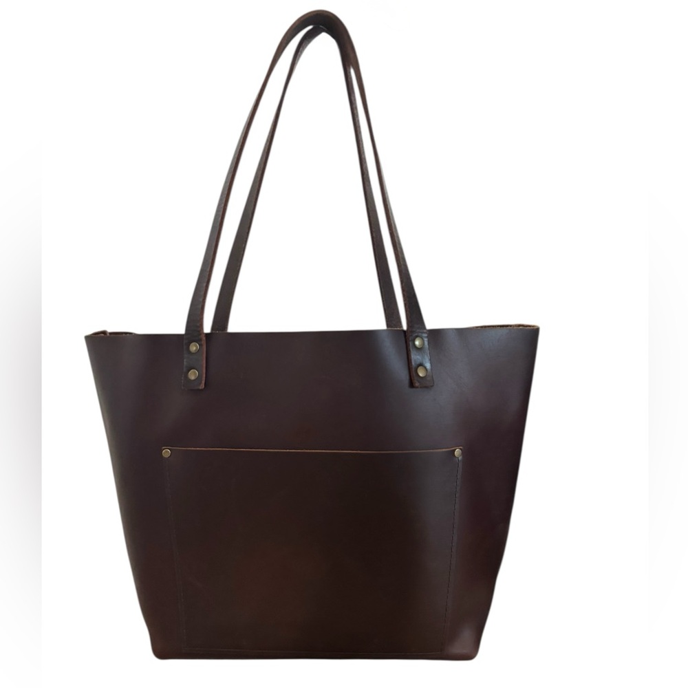 Portland Leather Goods Tot Bag Purse Size Medium Brown